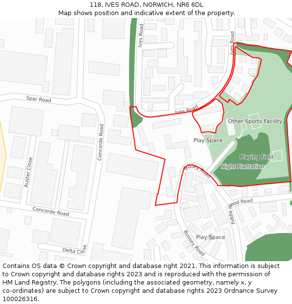 118, IVES ROAD, NORWICH, NR6 6DL: Location map and indicative extent of plot