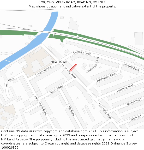 126, CHOLMELEY ROAD, READING, RG1 3LR: Location map and indicative extent of plot