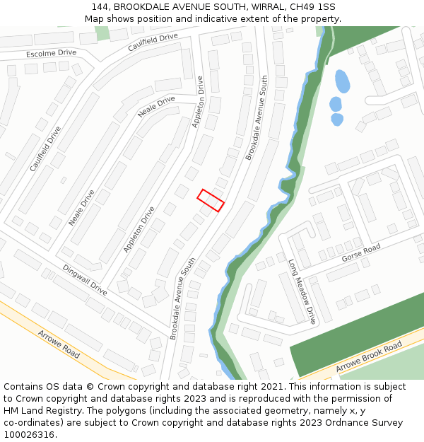 144, BROOKDALE AVENUE SOUTH, WIRRAL, CH49 1SS: Location map and indicative extent of plot