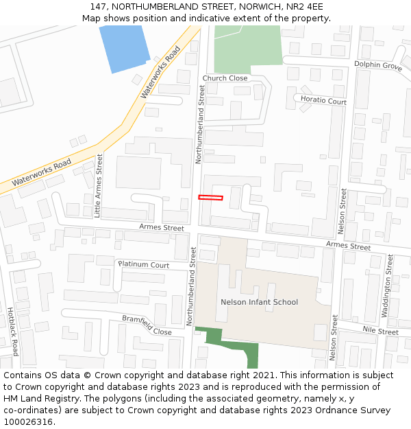 147, NORTHUMBERLAND STREET, NORWICH, NR2 4EE: Location map and indicative extent of plot
