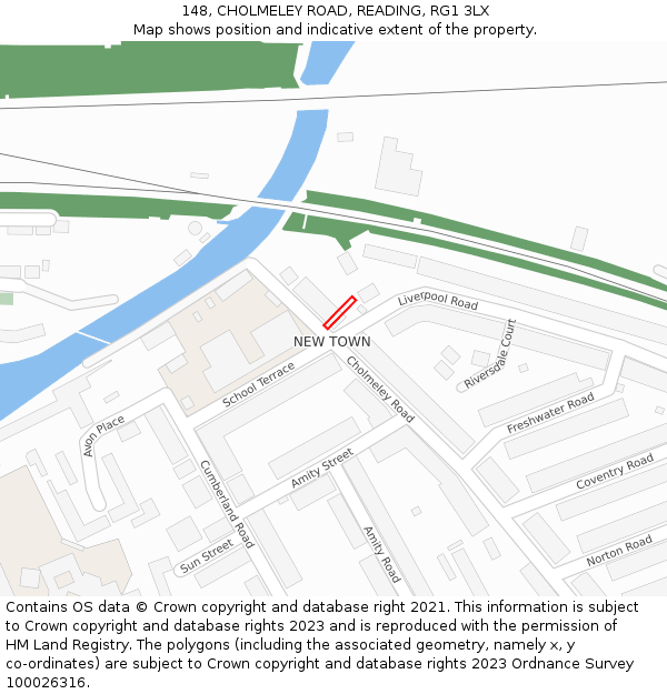 148, CHOLMELEY ROAD, READING, RG1 3LX: Location map and indicative extent of plot