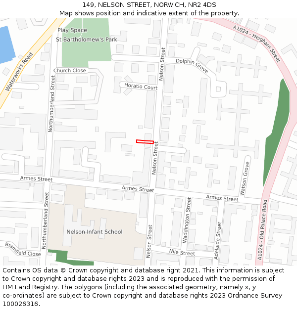 149, NELSON STREET, NORWICH, NR2 4DS: Location map and indicative extent of plot