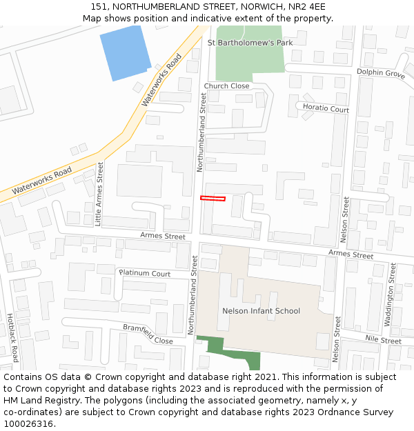 151, NORTHUMBERLAND STREET, NORWICH, NR2 4EE: Location map and indicative extent of plot