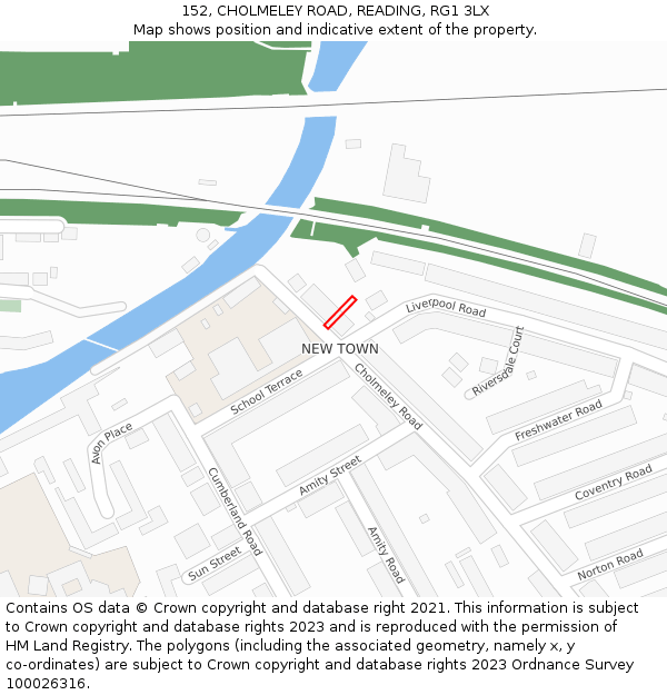 152, CHOLMELEY ROAD, READING, RG1 3LX: Location map and indicative extent of plot