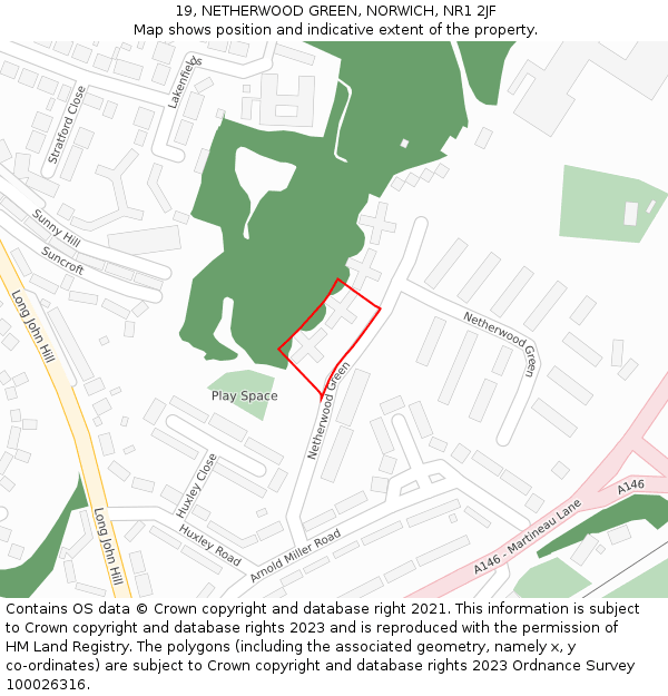 19, NETHERWOOD GREEN, NORWICH, NR1 2JF: Location map and indicative extent of plot