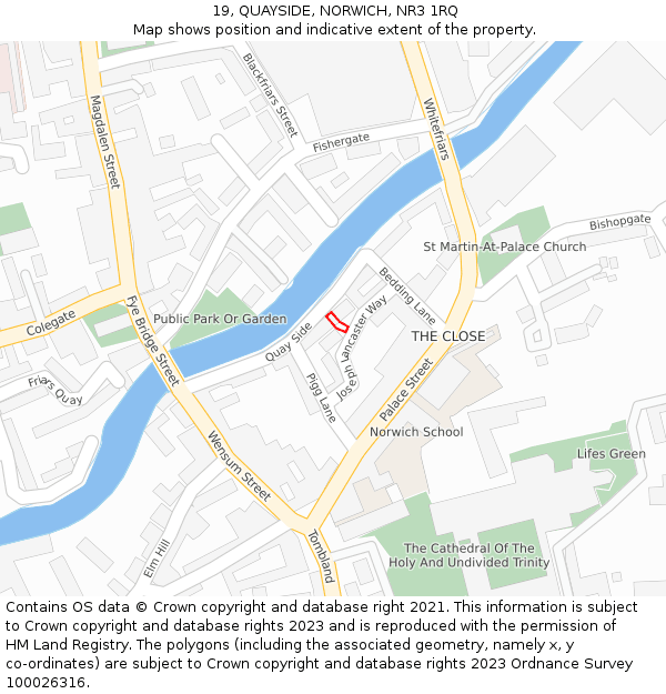 19, QUAYSIDE, NORWICH, NR3 1RQ: Location map and indicative extent of plot