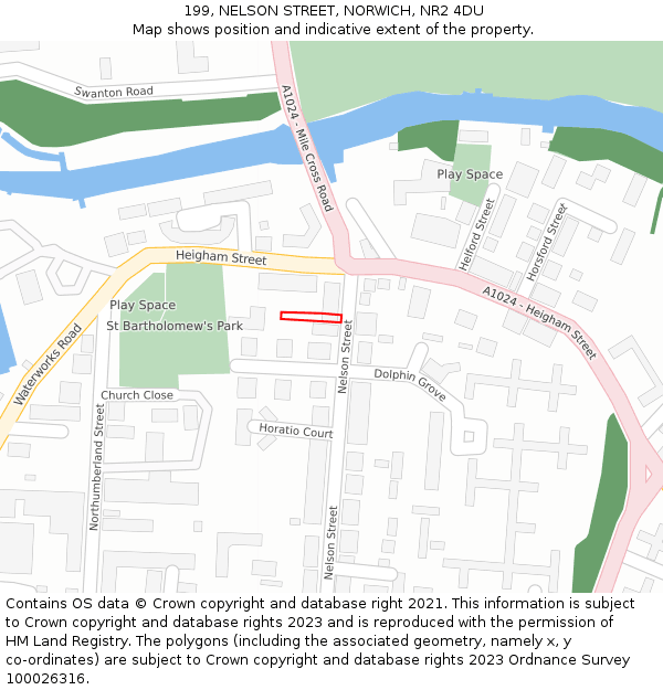 199, NELSON STREET, NORWICH, NR2 4DU: Location map and indicative extent of plot