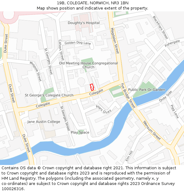 19B, COLEGATE, NORWICH, NR3 1BN: Location map and indicative extent of plot