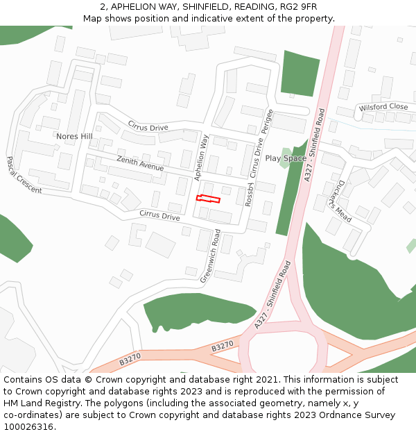 2, APHELION WAY, SHINFIELD, READING, RG2 9FR: Location map and indicative extent of plot