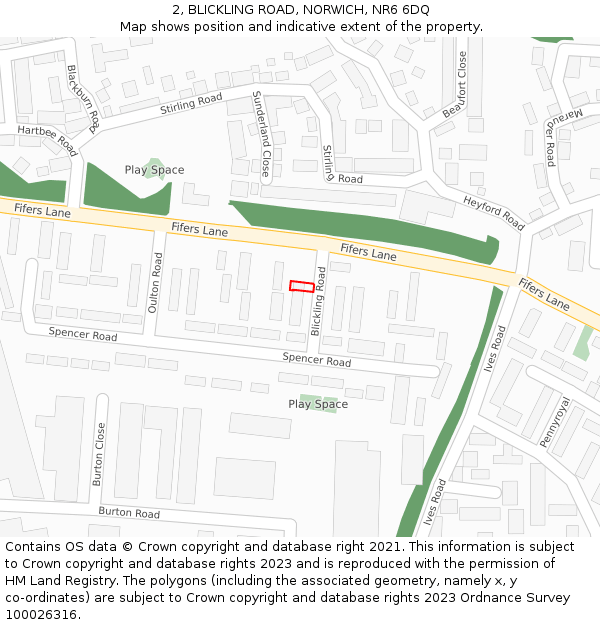 2, BLICKLING ROAD, NORWICH, NR6 6DQ: Location map and indicative extent of plot