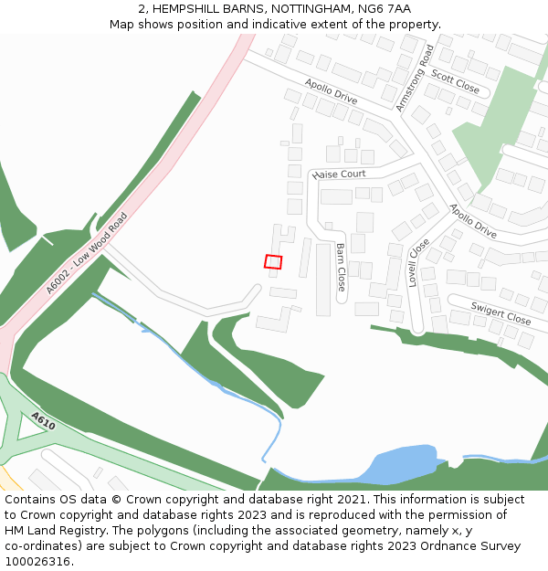 2, HEMPSHILL BARNS, NOTTINGHAM, NG6 7AA: Location map and indicative extent of plot