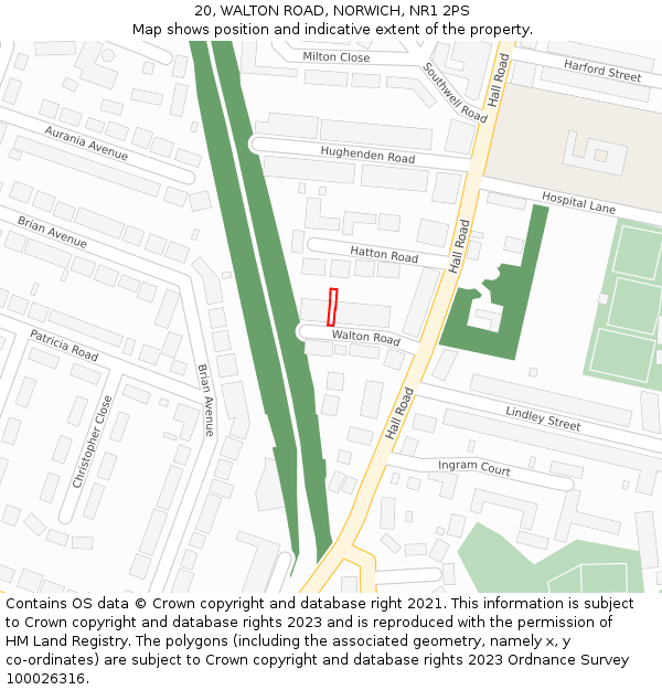 20, WALTON ROAD, NORWICH, NR1 2PS: Location map and indicative extent of plot