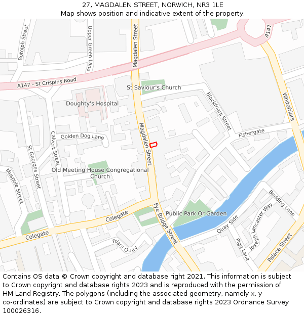 27, MAGDALEN STREET, NORWICH, NR3 1LE: Location map and indicative extent of plot