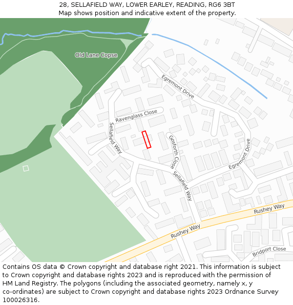 28, SELLAFIELD WAY, LOWER EARLEY, READING, RG6 3BT: Location map and indicative extent of plot