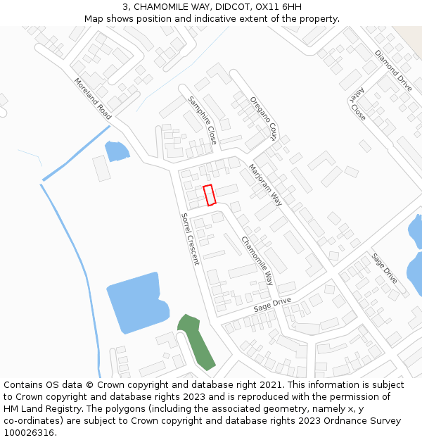 3, CHAMOMILE WAY, DIDCOT, OX11 6HH: Location map and indicative extent of plot