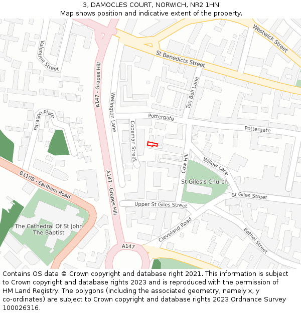 3, DAMOCLES COURT, NORWICH, NR2 1HN: Location map and indicative extent of plot