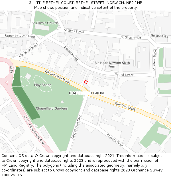 3, LITTLE BETHEL COURT, BETHEL STREET, NORWICH, NR2 1NR: Location map and indicative extent of plot