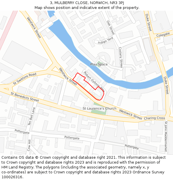 3, MULBERRY CLOSE, NORWICH, NR3 3PJ: Location map and indicative extent of plot