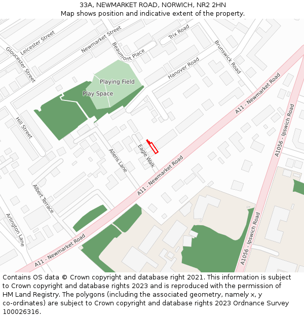 33A, NEWMARKET ROAD, NORWICH, NR2 2HN: Location map and indicative extent of plot