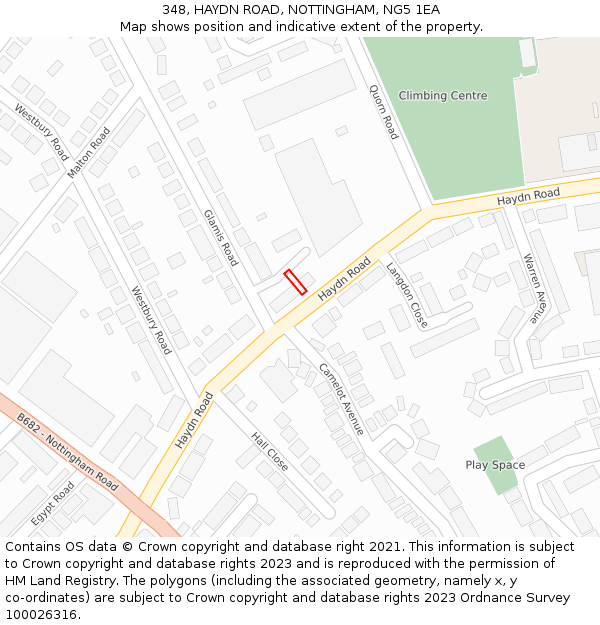 348, HAYDN ROAD, NOTTINGHAM, NG5 1EA: Location map and indicative extent of plot