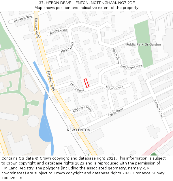 37, HERON DRIVE, LENTON, NOTTINGHAM, NG7 2DE: Location map and indicative extent of plot