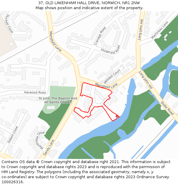 37, OLD LAKENHAM HALL DRIVE, NORWICH, NR1 2NW: Location map and indicative extent of plot