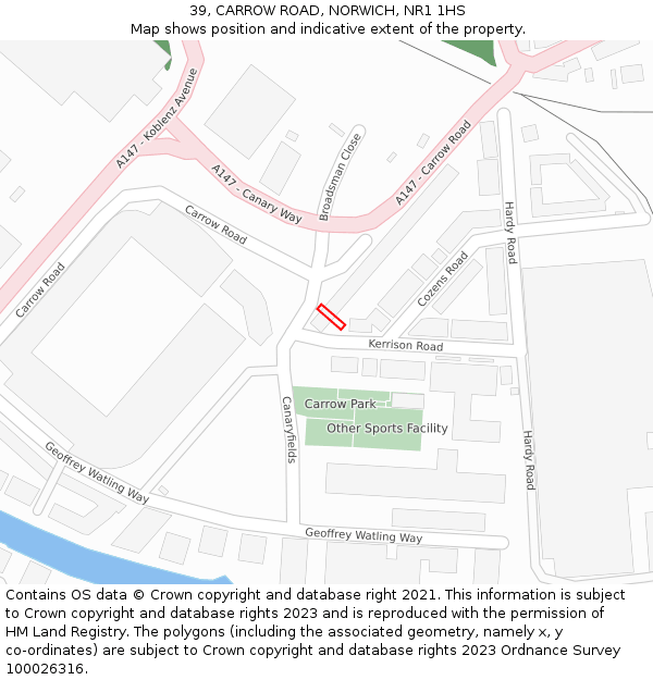 39, CARROW ROAD, NORWICH, NR1 1HS: Location map and indicative extent of plot