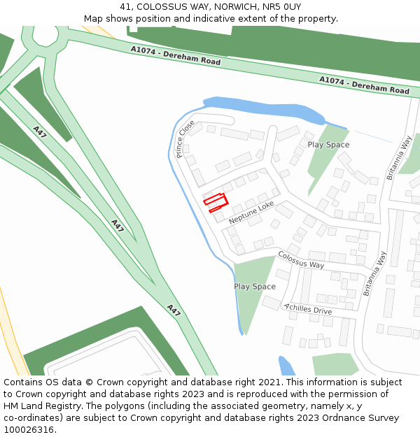 41, COLOSSUS WAY, NORWICH, NR5 0UY: Location map and indicative extent of plot
