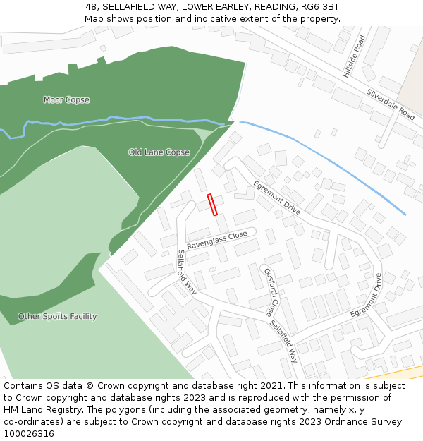 48, SELLAFIELD WAY, LOWER EARLEY, READING, RG6 3BT: Location map and indicative extent of plot