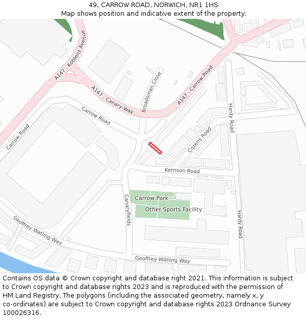 49, CARROW ROAD, NORWICH, NR1 1HS: Location map and indicative extent of plot