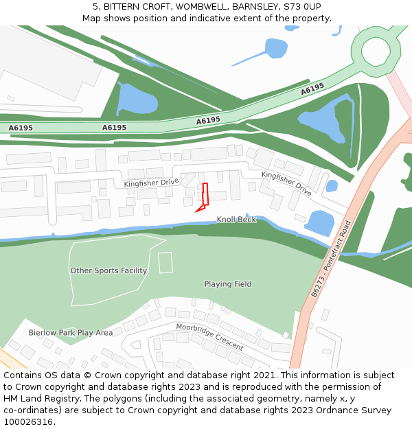 5, BITTERN CROFT, WOMBWELL, BARNSLEY, S73 0UP: Location map and indicative extent of plot