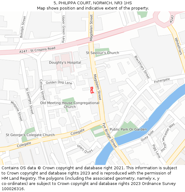 5, PHILIPPA COURT, NORWICH, NR3 1HS: Location map and indicative extent of plot