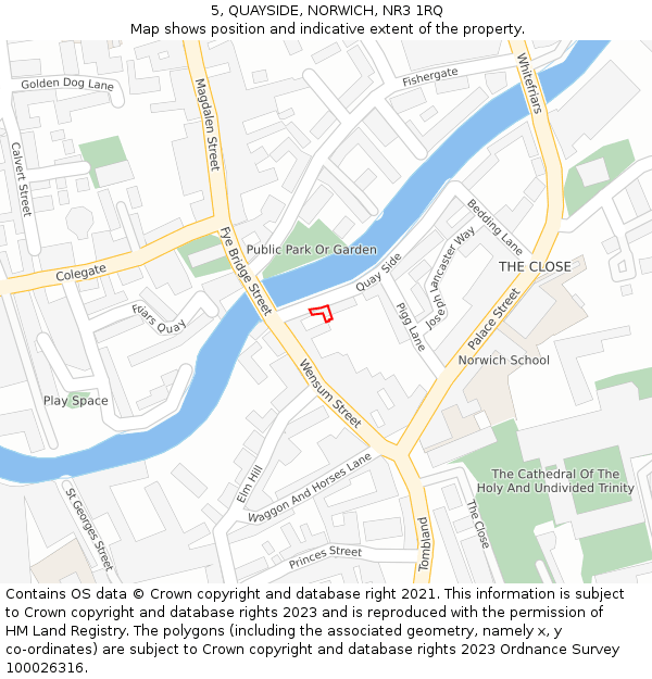 5, QUAYSIDE, NORWICH, NR3 1RQ: Location map and indicative extent of plot