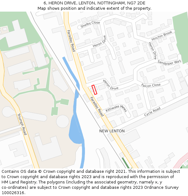 6, HERON DRIVE, LENTON, NOTTINGHAM, NG7 2DE: Location map and indicative extent of plot