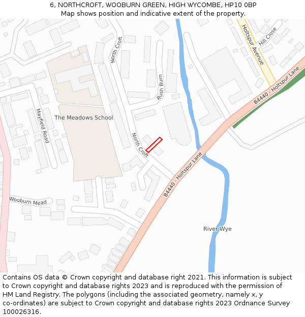 6, NORTHCROFT, WOOBURN GREEN, HIGH WYCOMBE, HP10 0BP: Location map and indicative extent of plot