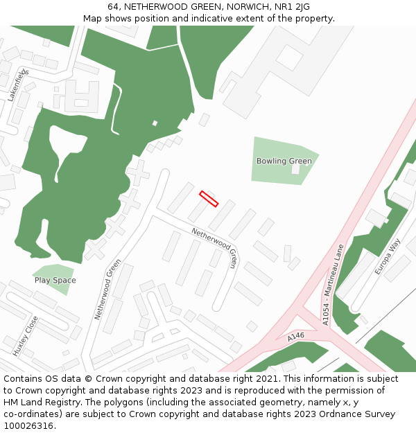 64, NETHERWOOD GREEN, NORWICH, NR1 2JG: Location map and indicative extent of plot