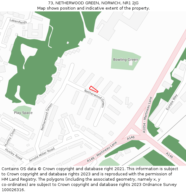 73, NETHERWOOD GREEN, NORWICH, NR1 2JG: Location map and indicative extent of plot