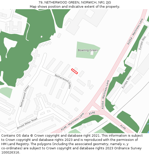 79, NETHERWOOD GREEN, NORWICH, NR1 2JG: Location map and indicative extent of plot