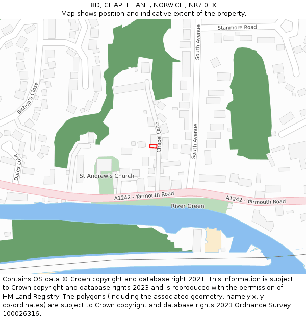 8D, CHAPEL LANE, NORWICH, NR7 0EX: Location map and indicative extent of plot