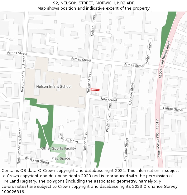92, NELSON STREET, NORWICH, NR2 4DR: Location map and indicative extent of plot