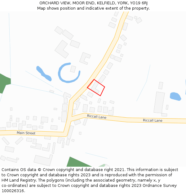 ORCHARD VIEW, MOOR END, KELFIELD, YORK, YO19 6RJ: Location map and indicative extent of plot