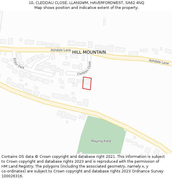 10, CLEDDAU CLOSE, LLANGWM, HAVERFORDWEST, SA62 4NQ: Location map and indicative extent of plot
