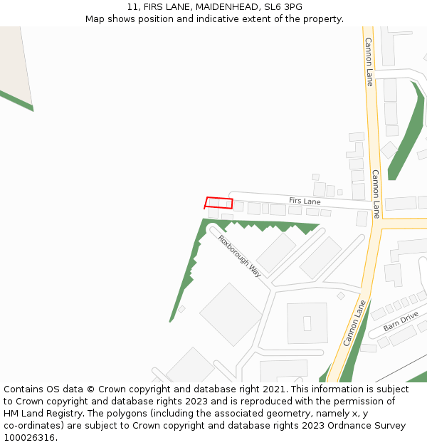 11, FIRS LANE, MAIDENHEAD, SL6 3PG: Location map and indicative extent of plot