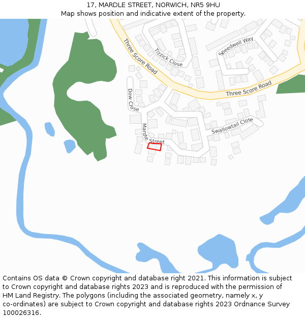 17, MARDLE STREET, NORWICH, NR5 9HU: Location map and indicative extent of plot