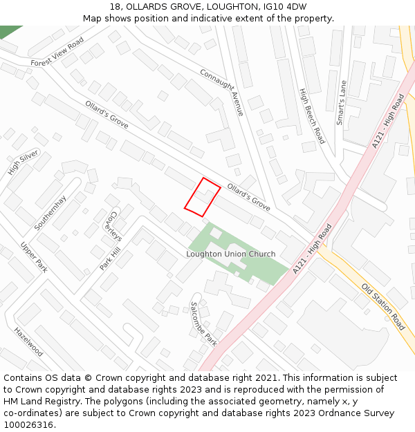 18, OLLARDS GROVE, LOUGHTON, IG10 4DW: Location map and indicative extent of plot