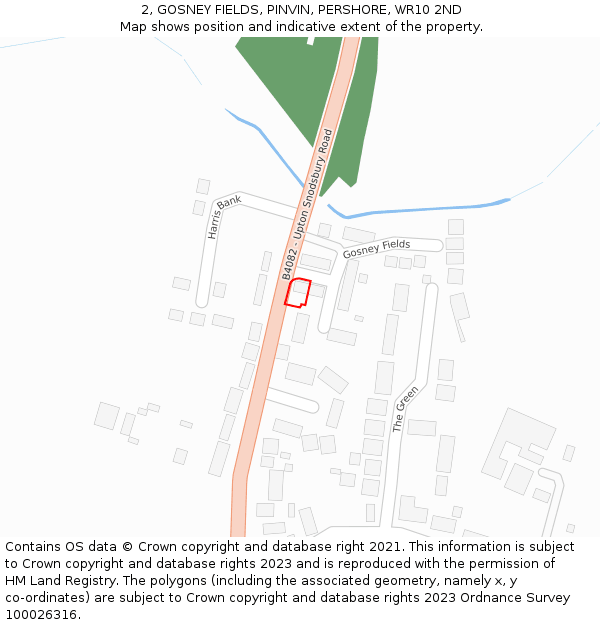 2, GOSNEY FIELDS, PINVIN, PERSHORE, WR10 2ND: Location map and indicative extent of plot