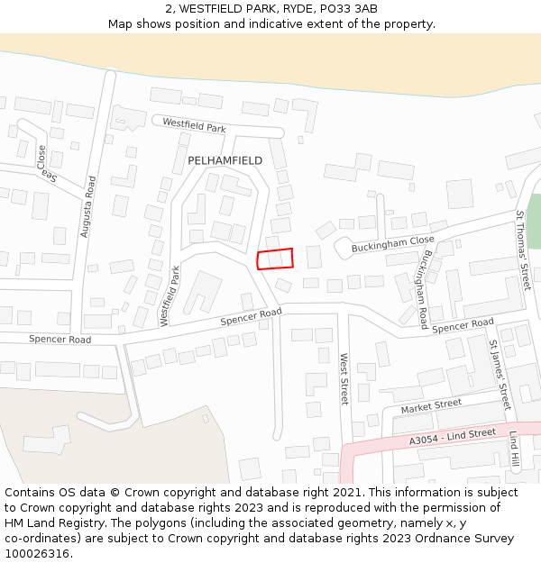 2, WESTFIELD PARK, RYDE, PO33 3AB: Location map and indicative extent of plot
