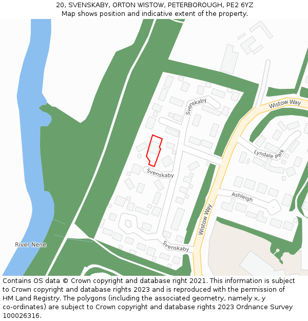 20, SVENSKABY, ORTON WISTOW, PETERBOROUGH, PE2 6YZ: Location map and indicative extent of plot
