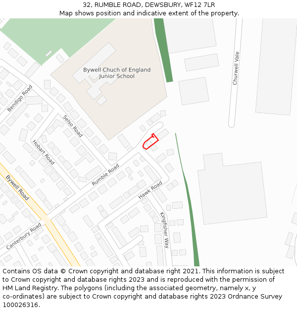 32, RUMBLE ROAD, DEWSBURY, WF12 7LR: Location map and indicative extent of plot