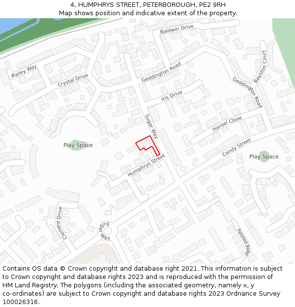 4, HUMPHRYS STREET, PETERBOROUGH, PE2 9RH: Location map and indicative extent of plot